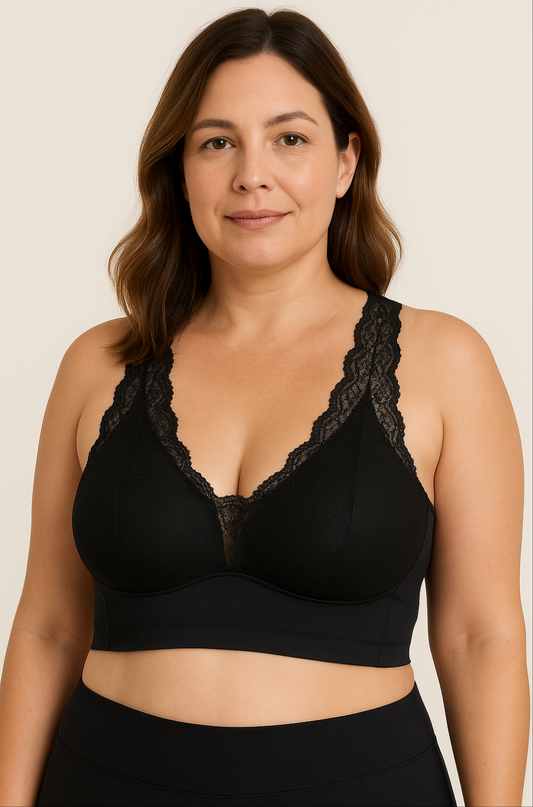 Sutiã Tatiana reforçado plus size alça de renda pala com elástico rebatido