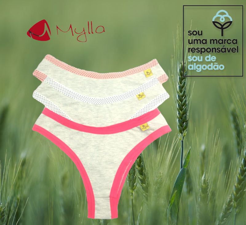  "kit Semaninha 7 peças Calcinhas conforto anti-bacterianas de algodão sustentável ecológico| Mylla lingerie "